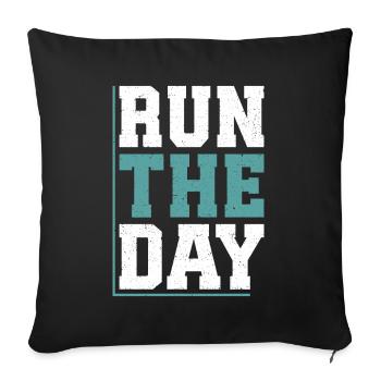 26. 2 Marathonläufer Lustiger Marathon Zitat - Sofakissen mit Füllung 45 x 45 cm - Schwarz - Vorne