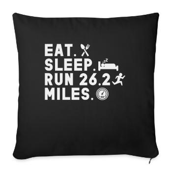 26. 2 Marathonläufer Lustiger Marathon Zitat - Sofakissen mit Füllung 45 x 45 cm - Schwarz - Vorne
