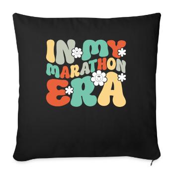 26. 2 Marathonläufer Lustiger Marathon Zitat - Sofakissen mit Füllung 45 x 45 cm - Schwarz - Vorne