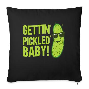 Cucumber Cucumber Food Lover Cucumber Lover - Sofa pillow with filling 45cm x 45cm - black - Front