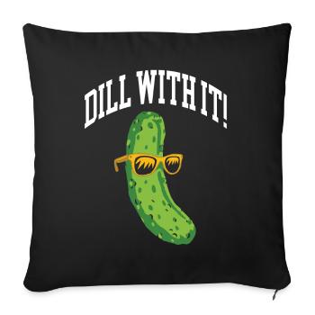 Cucumber Cucumber Food Lover Cucumber Lover - Sofa pillow with filling 45cm x 45cm - black - Front