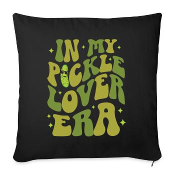 Cucumber Cucumber Food Lover Cucumber Lover - Sofa pillow with filling 45cm x 45cm - black - Front