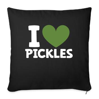 Cucumber Cucumber Food Lover Cucumber Lover - Sofa pillow with filling 45cm x 45cm - black - Front