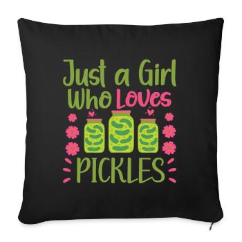 Cucumber Cucumber Food Lover Cucumber Lover - Sofa pillow with filling 45cm x 45cm - black - Front