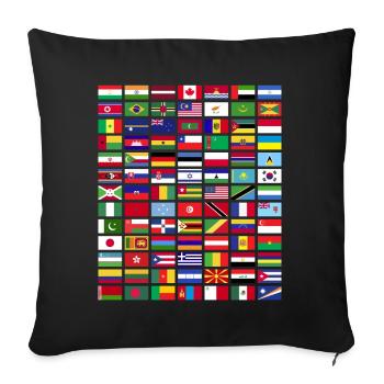 Alle Länder Flaggen Der Welt 287 Flagge - Sofakissen mit Füllung 45 x 45 cm - Schwarz - Vorne