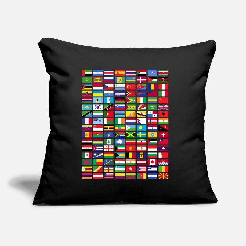 Tous les pays Drapeaux du monde 287 Drapeau Coussin et housse de 45 x 45 cm