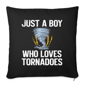 Drôle Tornade Hurricane Weather Chaser - Coussin et housse de 45 x 45 cm - noir - Devant