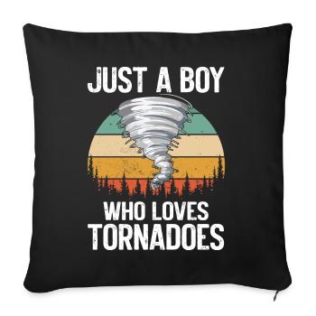 Drôle Tornade Hurricane Weather Chaser - Coussin et housse de 45 x 45 cm - noir - Devant