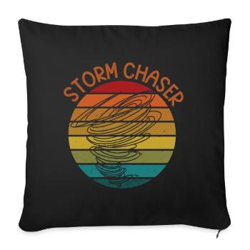 Drôle Tornade Hurricane Weather Chaser - Coussin et housse de 45 x 45 cm - noir - Devant