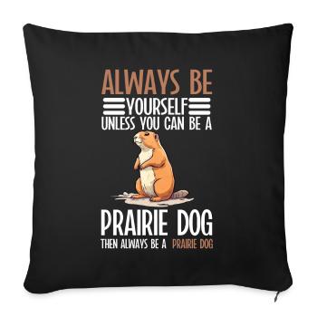 Funny Prairie - Chien amant drôle de rongeur - Coussin et housse de 45 x 45 cm - noir - Devant