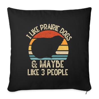Funny Prairie - Chien amant drôle de rongeur - Coussin et housse de 45 x 45 cm - noir - Devant