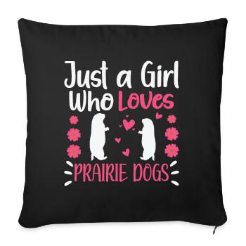 Funny Prairie - Chien amant drôle de rongeur - Coussin et housse de 45 x 45 cm - noir - Devant