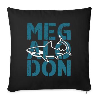 Biologie du requin mégalodon Amoureux des requins de mer - Coussin et housse de 45 x 45 cm - noir - Devant