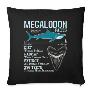 Biologie du requin mégalodon Amoureux des requins de mer - Coussin et housse de 45 x 45 cm - noir - Devant