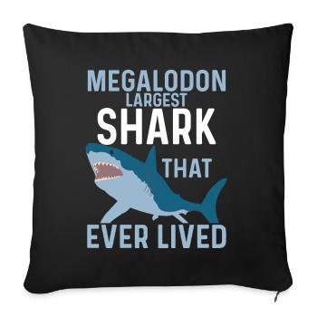 Biologie du requin mégalodon Amoureux des requins de mer - Coussin et housse de 45 x 45 cm - noir - Devant