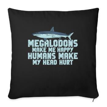 Biologie du requin mégalodon Amoureux des requins de mer - Coussin et housse de 45 x 45 cm - noir - Devant