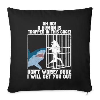 Biologie du requin mégalodon Amoureux des requins de mer - Coussin et housse de 45 x 45 cm - noir - Devant