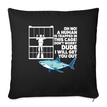 Biologie du requin mégalodon Amoureux des requins de mer - Coussin et housse de 45 x 45 cm - noir - Devant