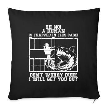 Biologie du requin mégalodon Amoureux des requins de mer - Coussin et housse de 45 x 45 cm - noir - Devant