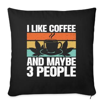 Weed, Café, Cannabis, Stoner, Caféine, Ganja - Coussin et housse de 45 x 45 cm - noir - Devant
