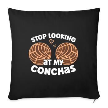 Concha Pan Dulce y Chisme Mexican - Sofa pillow with filling 45cm x 45cm - black - Front