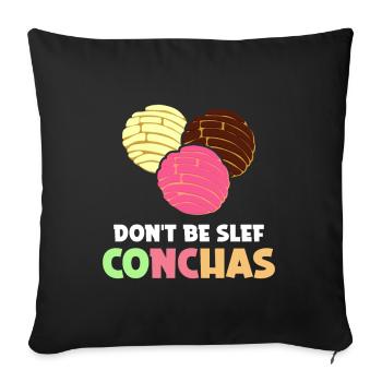 Concha Pan Dulce y Chisme Mexican - Sofa pillow with filling 45cm x 45cm - black - Front