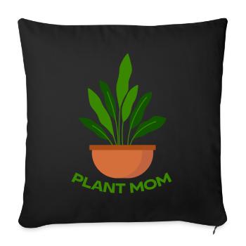 Plante Mère Mère Jardin Plantes Fleur - Coussin et housse de 45 x 45 cm - noir - Devant