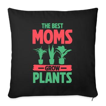 Plante Mère Mère Jardin Plantes Fleur - Coussin et housse de 45 x 45 cm - noir - Devant