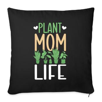 Plante Mère Mère Jardin Plantes Fleur - Coussin et housse de 45 x 45 cm - noir - Devant