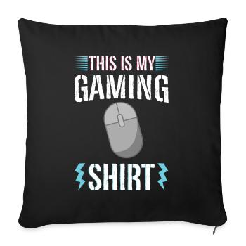 PC Video Gamer Computer Nerd Gaming WASD - Sofa pillow with filling 45cm x 45cm - black - Front