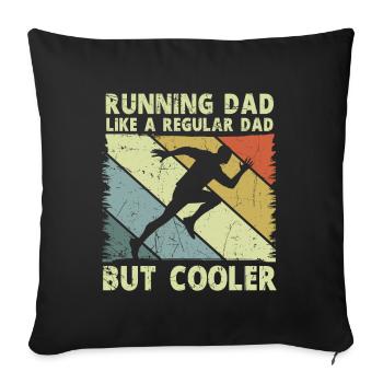 Papa coureur de marathon Entraîneur Marathonien - Coussin et housse de 45 x 45 cm - noir - Devant