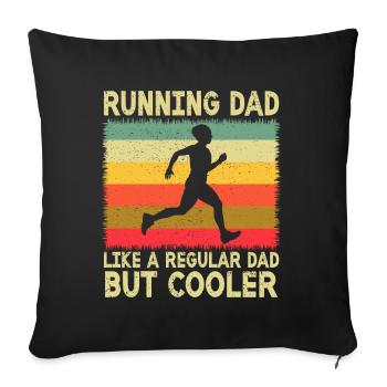 Papa coureur de marathon Entraîneur Marathonien - Coussin et housse de 45 x 45 cm - noir - Devant