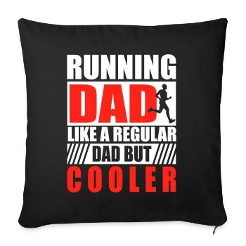 Papa coureur de marathon Entraîneur Marathonien - Coussin et housse de 45 x 45 cm - noir - Devant