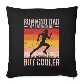 Papa coureur de marathon Entraîneur Marathonien - Coussin et housse de 45 x 45 cm - noir - Devant