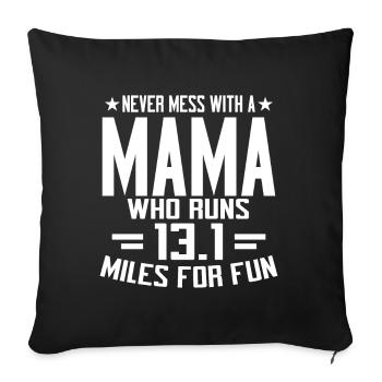 Running Mom Marathon Runner Jogging - Coussin et housse de 45 x 45 cm - noir - Devant