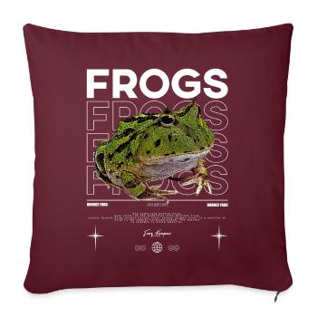 Gehörnter Frosch Streetwear Froschhüter - Sofakissen mit Füllung 45 x 45 cm - Burgunderrot - Vorne