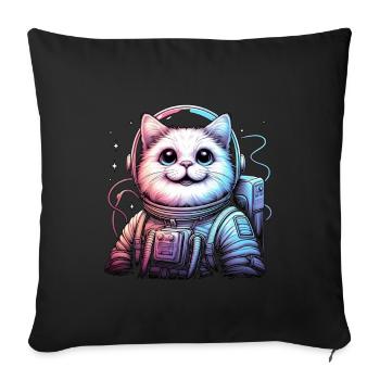 Astro Cat Cosmic Cat Retro Space Cat Lover - Sofa pillow with filling 45cm x 45cm - black - Front
