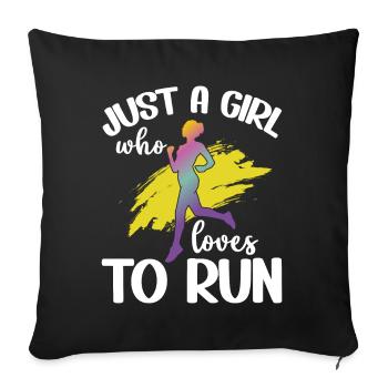 Coureur Filles Course Cross Country Piste Marathon - Coussin et housse de 45 x 45 cm - noir - Devant