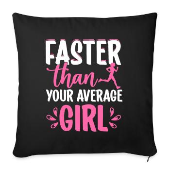 Coureur Filles Course Cross Country Piste Marathon - Coussin et housse de 45 x 45 cm - noir - Devant