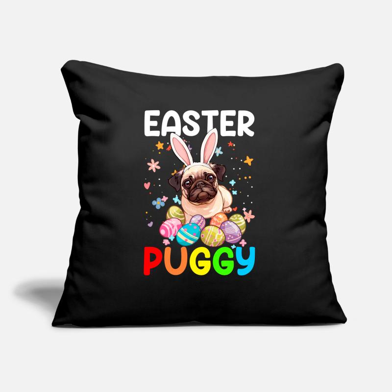 Pug easter eggs Hunting easter day Sofakissen mit Füllung 45 x 45 cm