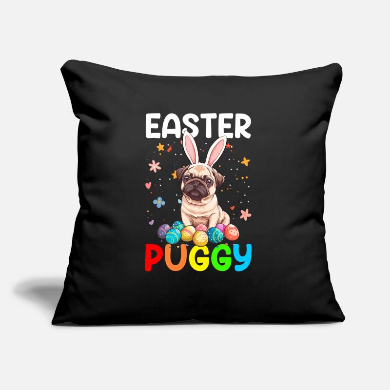 Pug easter eggs Hunting easter day Sofakissen mit Füllung 45 x 45 cm