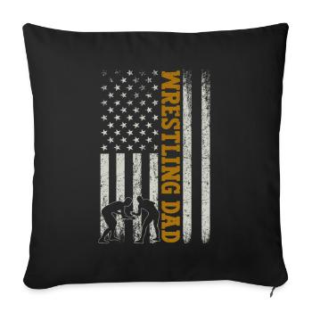 Lutte Papa Lutteur Hommes Fête des Pères - Coussin et housse de 45 x 45 cm - noir - Devant