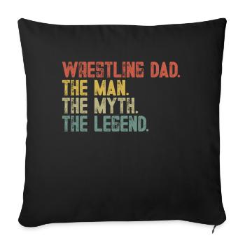 Wrestling Dad Wrestler Men Father's Day - Sofa pillow with filling 45cm x 45cm - black - Front