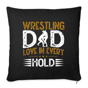 Lutte Papa Lutteur Hommes Fête des Pères - Coussin et housse de 45 x 45 cm - noir - Devant