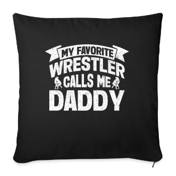 Lutte Papa Lutteur Hommes Fête des Pères - Coussin et housse de 45 x 45 cm - noir - Devant