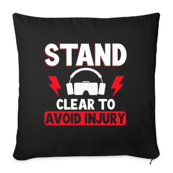 Virtual Reality VR Gamer Funnz - Sofa pillow with filling 45cm x 45cm - black - Front