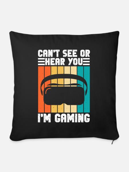 Virtual Reality VR Gamer Funnz - Sofakissen mit Füllung 45 x 45 cm - Schwarz