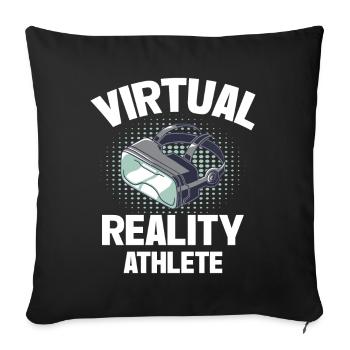 Virtual Reality VR Gamer Funnz - Sofa pillow with filling 45cm x 45cm - black - Front