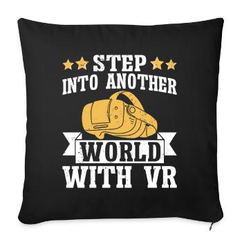 Virtual Reality VR Gamer Funnz - Sofa pillow with filling 45cm x 45cm - black - Front