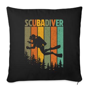 Diving Diver Ocean Lovers - Sofa pillow with filling 45cm x 45cm - black - Front